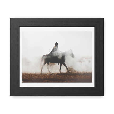 Fog Ride - Mystical Horse Framed Poster - Perfect for Home Decor & Gift Ideas
