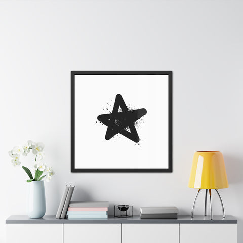 Graffiti 1 - Minimalist Star Wall Art - Framed Poster for Modern Decor