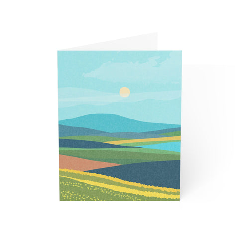 Scenic Sunrise Landscape Greeting Card — Abstract Greeting Card - Illustrated, Beautiful, any occasion