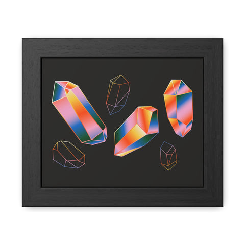 Gems - Modern Geometric Crystal Framed Poster - Stylish Wall Art for Home Decor