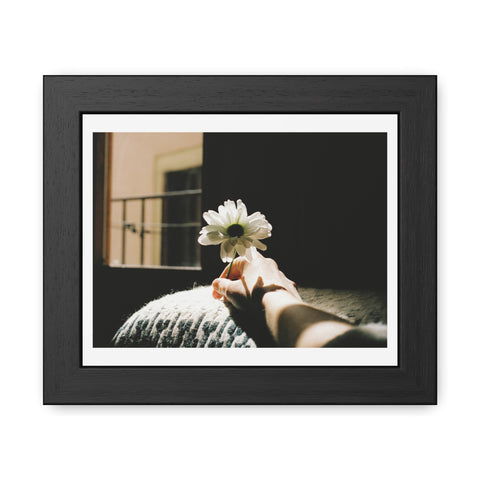 Hold Me - Elegant Framed Flower Art Poster - Serenity and Warmth for Home Decor