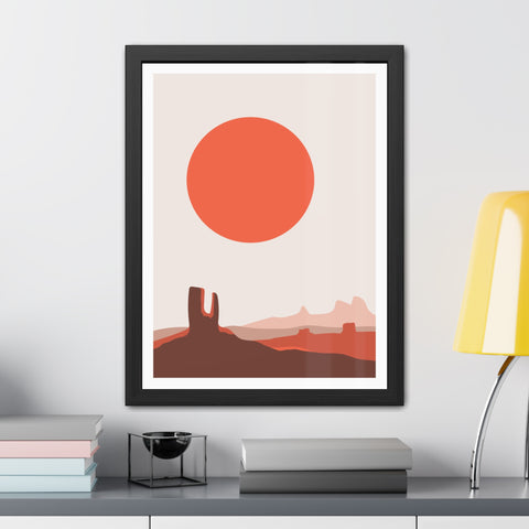 Desert Sun 3 - Desert Sunset Framed Poster - Minimalist Wall Art for Home Decor