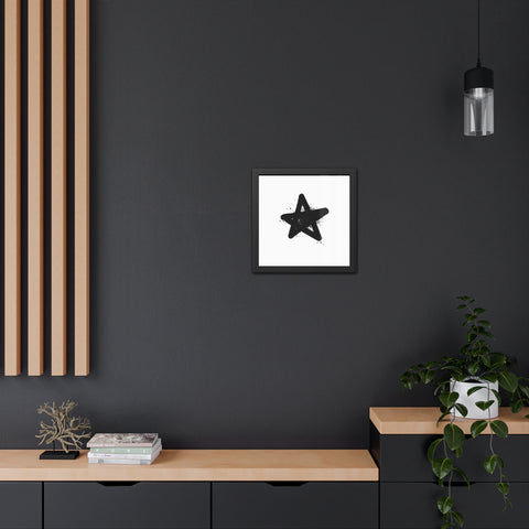 Graffiti 1 - Minimalist Star Wall Art - Framed Poster for Modern Decor