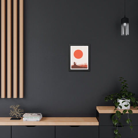 Desert Sun 3 - Desert Sunset Framed Poster - Minimalist Wall Art for Home Decor