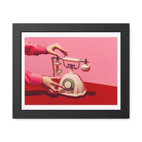 Vintage Telephone Framed Poster - Retro Wall Art for Home Decor
