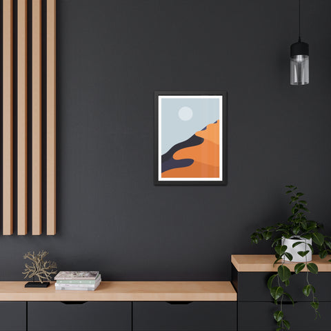 Desert Sun 1 - Modern Desert Landscape Framed Poster - Minimalist Art for Home Decor
