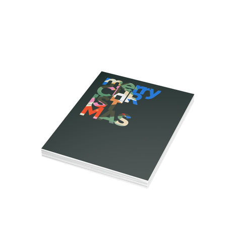 Colorful ‘Merry Christmas’ Christmas Greeting Card — Christmas / Holiday Greeting Card - Illustrated, Modern