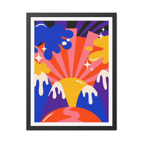 Grimland 1 - Colorful Abstract Framed Posters - Vibrant Wall Art for Home Decor