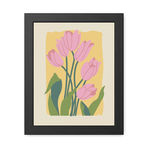Flowers 3 - Blossoming Tulips Framed Poster - Modern Floral Wall Art