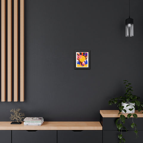 Grimland 3 - Vibrant Framed Poster - Retro Sunburst Art for Modern Decor
