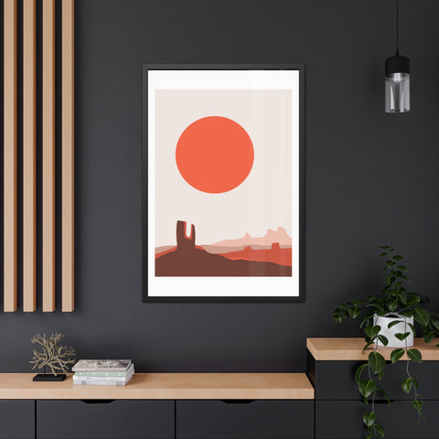 Desert Sun 3 - Desert Sunset Framed Poster - Minimalist Wall Art for Home Decor