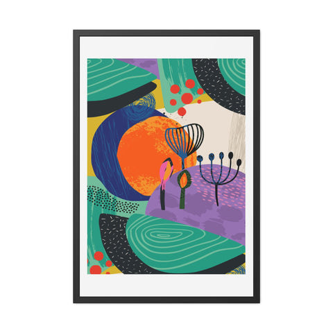 Ericsson 3 - Abstract Framed Poster - Colorful Contemporary Wall Art