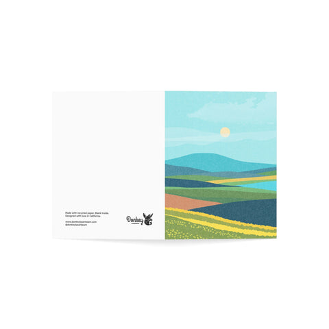 Scenic Sunrise Landscape Greeting Card — Abstract Greeting Card - Illustrated, Beautiful, any occasion