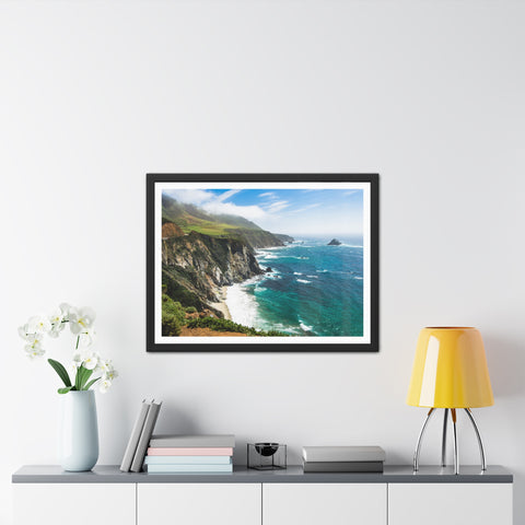 Rocky Coast - Serenity Framed Poster - Ocean View Wall Art for Beach Lovers