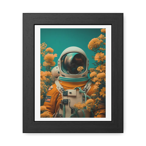 Astronaut Portrait 1 - Floral Framed Poster - Vintage Space Art Decor