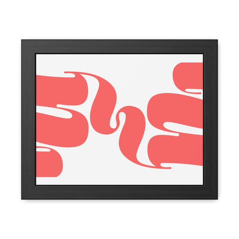 Typed 5 - Modern Coral Framed Poster - Abstract Wall Art for Home Decor