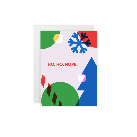 "Ho. Ho. Nope." Holiday Greeting Card – Christmas / Holiday Greeting Card - Illustrated, Funny, Snarky, Modern