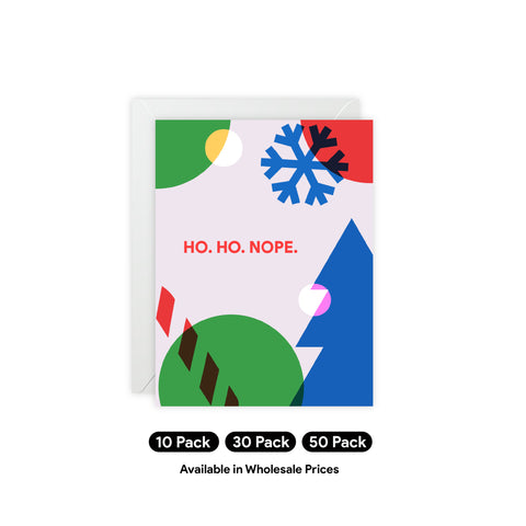 "Ho. Ho. Nope." Holiday Greeting Card – Christmas / Holiday Greeting Card - Illustrated, Funny, Snarky, Modern