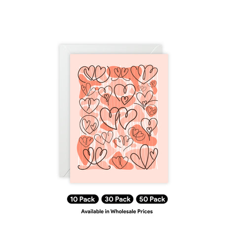Valentine’s Hearts – Love / Valentine Greeting Card - Illustrated, Funny, Snarky, Modern