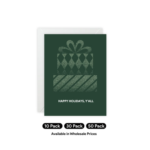 ’Happy Holidays, Y’all’ Greeting Card — Christmas / Holiday Greeting Card - Illustrated, Modern