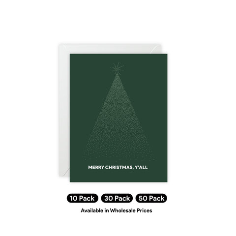 'Merry Christmas, Y'all' Greeting Card – Christmas / Holiday Greeting Card - Illustrated, Modern