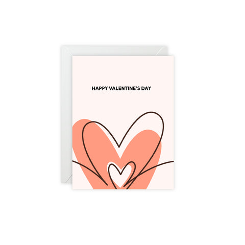 Valentine's Day Heart Greeting Card — Valentines / Holiday Greeting Card - Illustrated, Modern