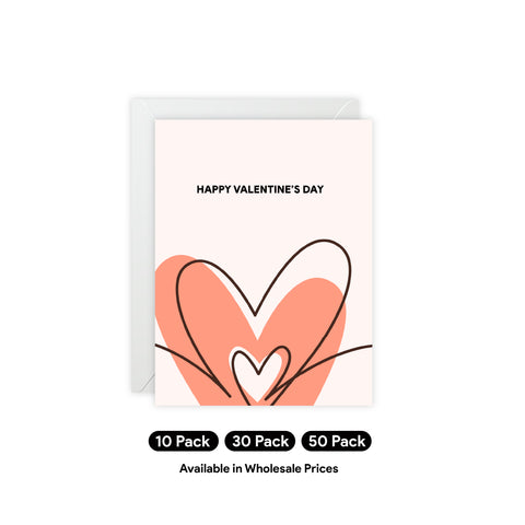 Valentine's Day Heart Greeting Card — Valentines / Holiday Greeting Card - Illustrated, Modern