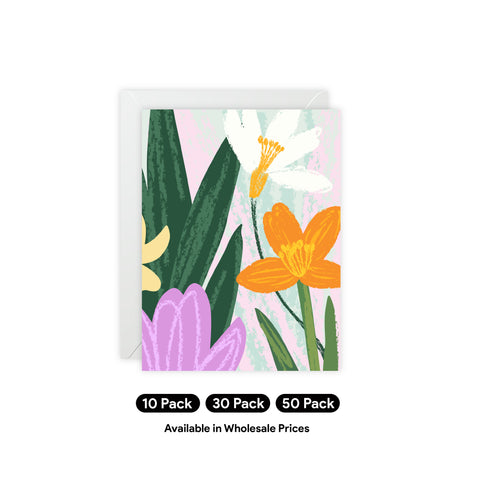 Floral Spring Bouquet Greeting Card — Abstract Greeting Card - Illustrated, Beautiful, Modern