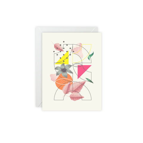 Abstract Floral Geometric Greeting Card — Abstract / Floral Greeting Card - Illustrated, Beautiful, any occasion