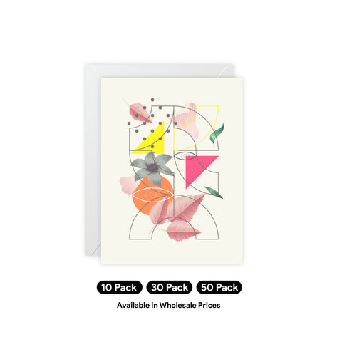 Abstract Floral Geometric Greeting Card — Abstract / Floral Greeting Card - Illustrated, Beautiful, any occasion