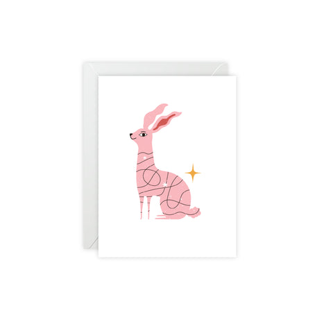 Whimsical Bunny/Fox thing Greeting Card — Greeting Card - Illustrated, Beautiful, any occasion
