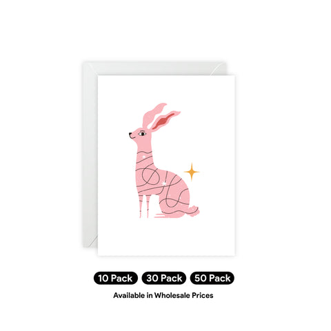 Whimsical Bunny/Fox thing Greeting Card — Greeting Card - Illustrated, Beautiful, any occasion