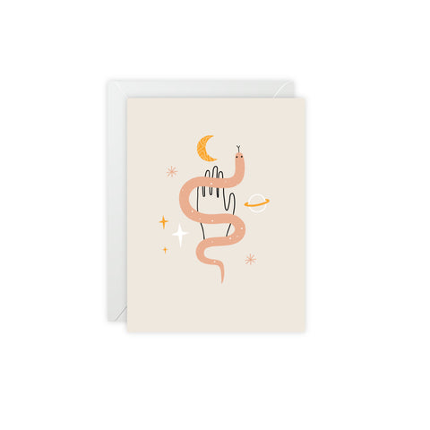 Mystic Snake Greeting Card – Abstract Greeting Card - Illustrated, Beautiful, any occasion