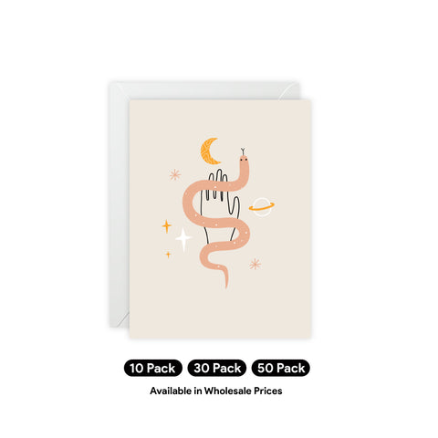Mystic Snake Greeting Card – Abstract Greeting Card - Illustrated, Beautiful, any occasion