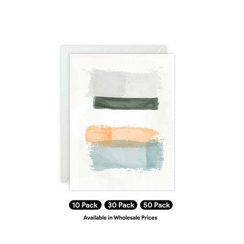 Watercolor Brushstroke Greeting Card — Abstract Greeting Card - Illustrated, Beautiful, Modern