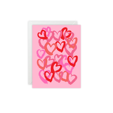 Valentine Heart Pattern Greeting Card – Love / Valentine Greeting Card - Illustrated, Funny, Snarky, Modern