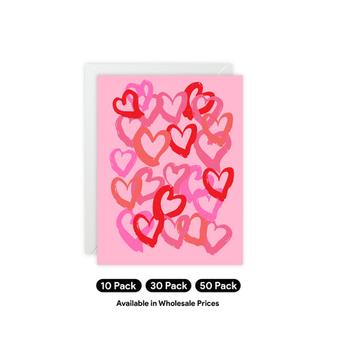 Valentine Heart Pattern Greeting Card – Love / Valentine Greeting Card - Illustrated, Funny, Snarky, Modern