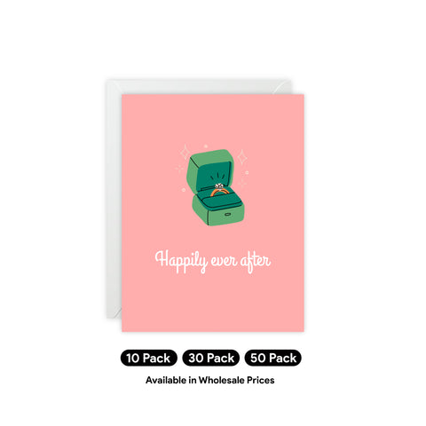 "Happily Ever After" Wedding Proposal Greeting Card — Wedding / Engagement Greeting Card - Illustrated, Funny, Snarky, Modern