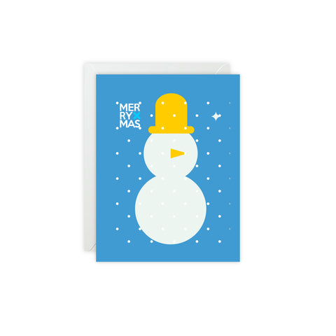 "Merry Xmas" Snowman Greeting Card — Christmas / Holiday Greeting Card - Illustrated, Modern