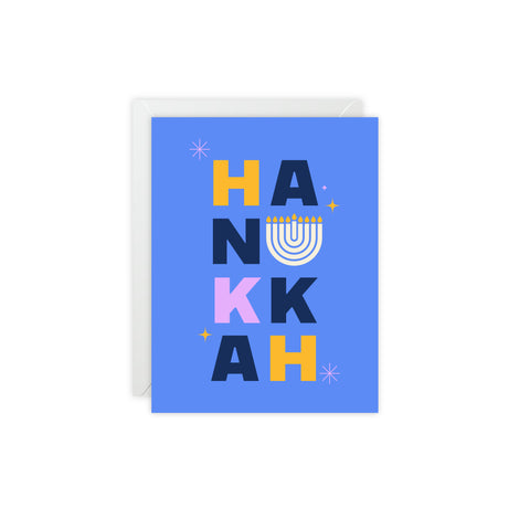Hanukkah Greeting Card — Hanukkah / Holiday Greeting Card - Illustrated, Modern
