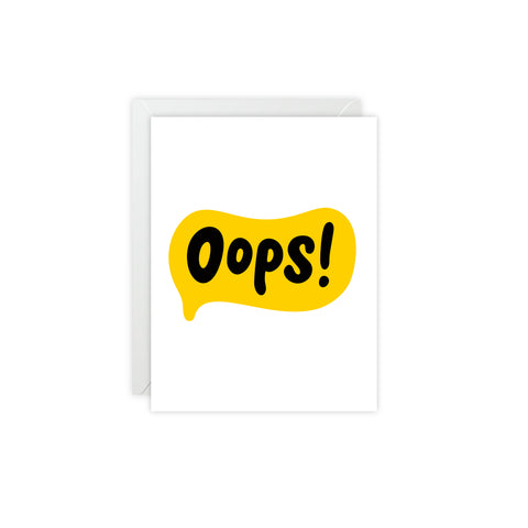 Oops! Apology Greeting Card — Apology Greeting Card - Illustrated, Funny, Snarky, Modern