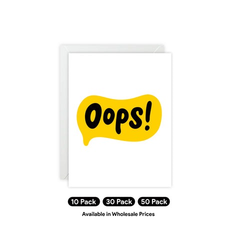Oops! Apology Greeting Card — Apology Greeting Card - Illustrated, Funny, Snarky, Modern