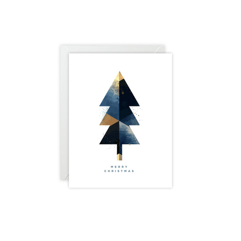 Geometric Christmas Tree Greeting Card — Christmas / Holiday Greeting Card - Illustrated, Modern