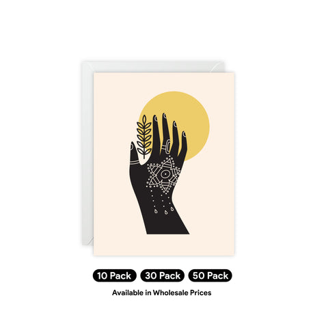 Mystic Hand Greeting Card – Abstract Greeting Card - Illustrated, Beautiful, Modern