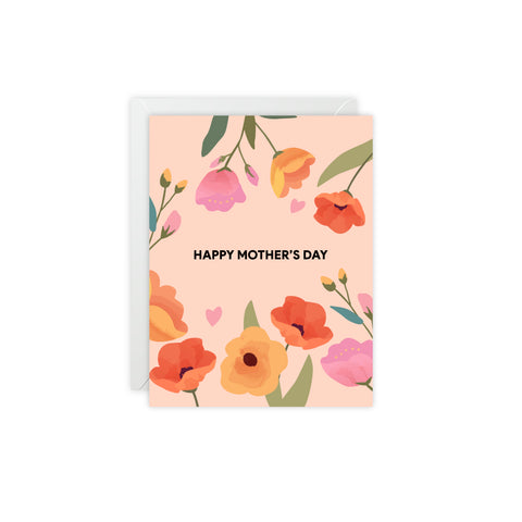 Happy Mother's Day Floral Greeting Card — Mother's Day / Holiday Greeting Card - Illustrated, Modern