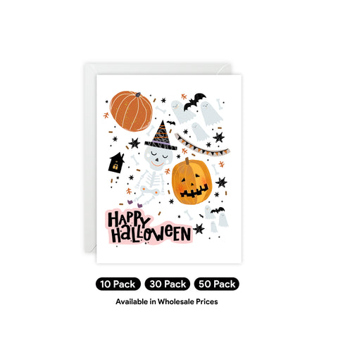 Happy Halloween Greeting Card — Halloween / Holiday greeting Card - Illustrated, Funny, Snarky, Modern