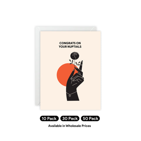 'Congrats on Your Nuptials' Greeting Card – Wedding / Engagement Greeting Card - Illustrated, Modern