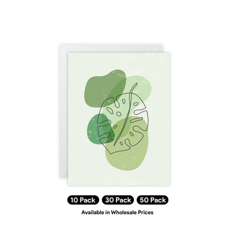 Monstera Greeting Card — Abstract / Botanical Greeting Card - Illustrated, Beautiful, Modern