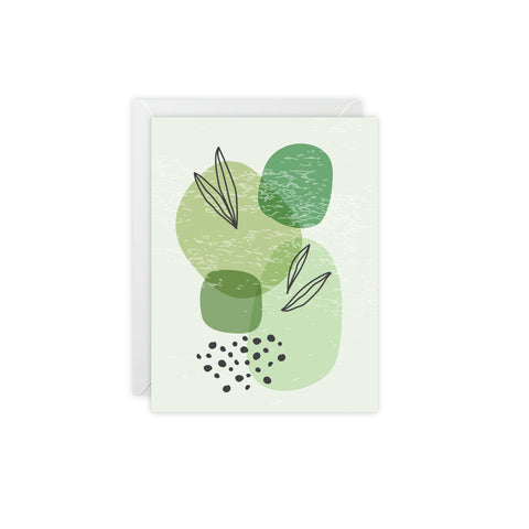 Green Botanical Greeting Card — Abstract Greeting Card - Illustrated, Beautiful, Modern