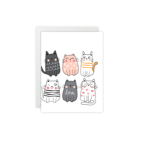 Cute Cat Blank Title (write your own) Greeting Cards — Friendship Greeting Cards - Illustrated, Funny, Snarky, Modern